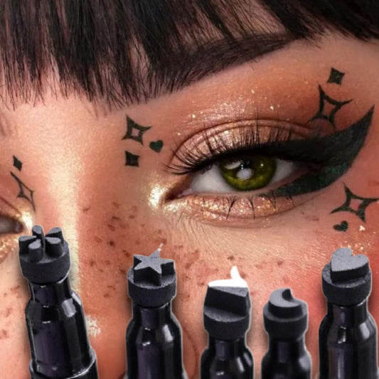 Black Liquid Eyeliner Pen | 1pc | 2-in-1 Double-Headed Moon Stamp Design | Quick Dry, Non-Smudge, Waterproof, Long-Lasting | Eye Makeup Cosmetic, Eye Makeup Essentials | Precision Eyeliner Application | Innovative Beauty Prod SS69
