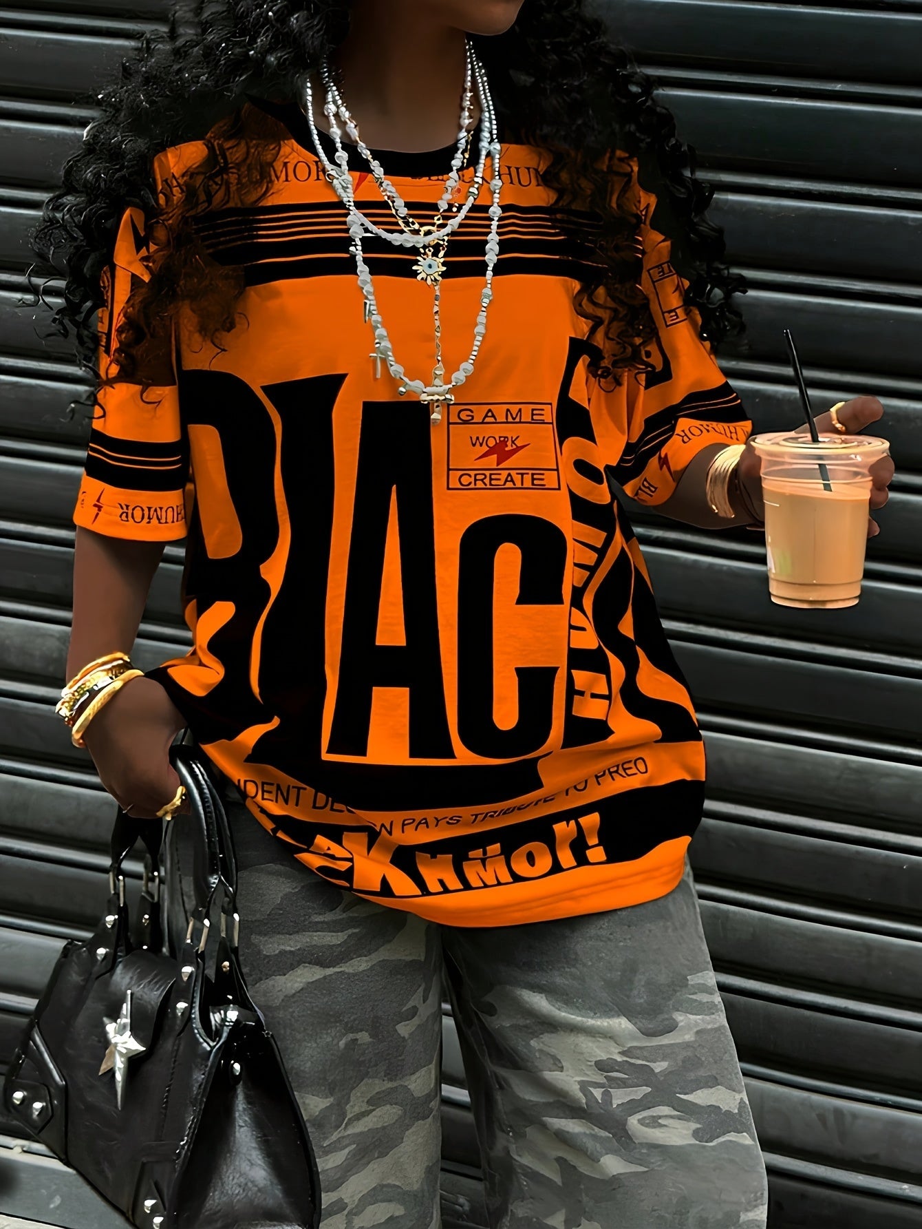 European And American Trendy Sports Style Round Neck Printed T-Shirt SS69