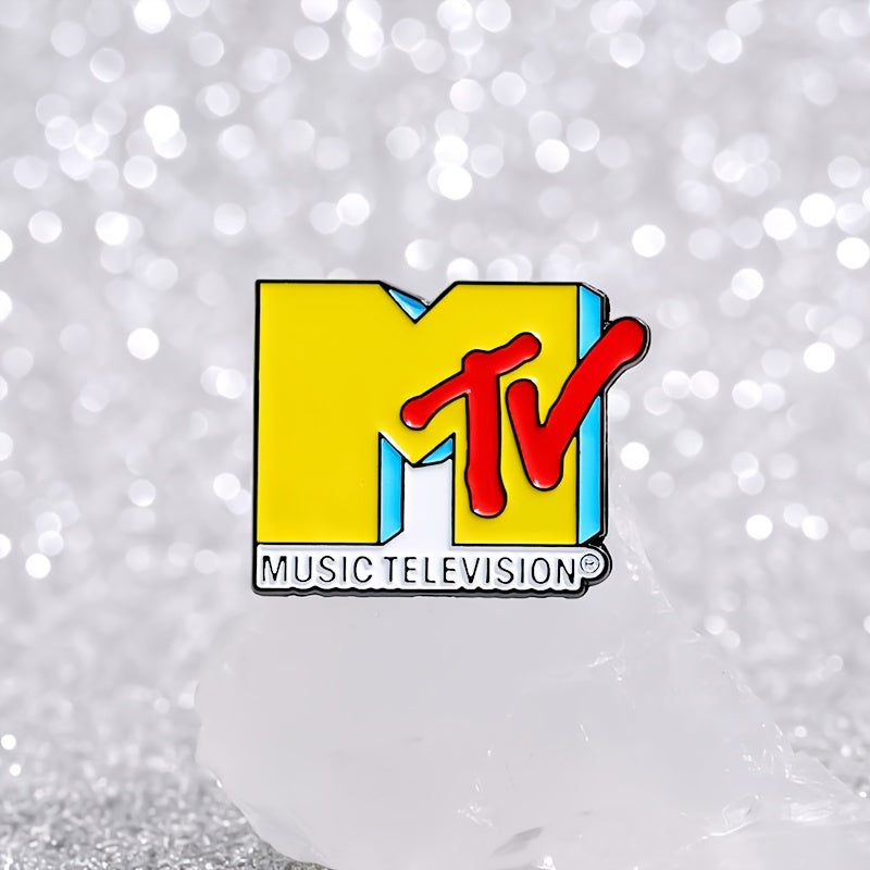 3pcs MTV Cartoon-Inspired Alloy Brooch Pins - Vibrant, Colorful Music Television Metal Badge Accessories, Cute and Versatile for Casual Attire SS69