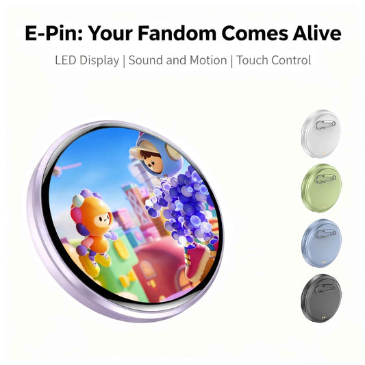 Creative Touch Screen Electronic Badges, Wearable Decorative Electronic Pins, Outdoor Decorative Badges, Content for Friend Search And Sharing, Matching Companions for Outdoor Socializing