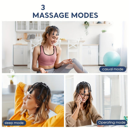 8-Finger Scalp Massager - Portable, USB Rechargeable Electric Head Massager with 3 Modes for Deep Relaxation And Relax, Relax Device | Modern Headgear | Rechargeable Battery, Scalp Massage SS69