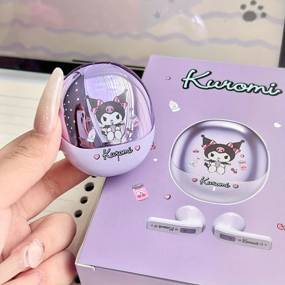 [Cute Kuromi Headphones] Sanrio Melody Kuromi Big Eared Dog Wireless Headphones - 3 Different Styles Available Cute Design with Battery Display Game Earplugs Unique Style Convenient for Carrying Smart Calls Suitable for Daily SS69 14.69 Kuromi