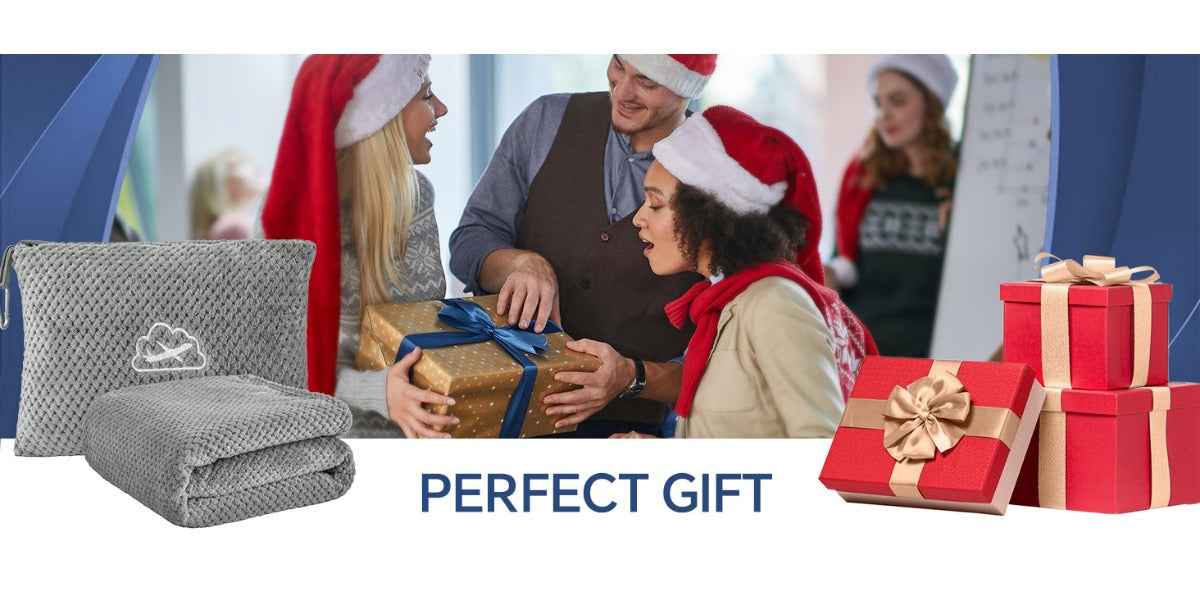 2-in-1 Ultra-Soft Flannel Travel Blanket with Pillow Travel Blanket Airplane Compact with Bag, Portable And Packable 2in 1 Jacquard Travel Pillow And Blanket Set, for Office, Sofa, Airplane & Car with Luggage Cover & Backpack