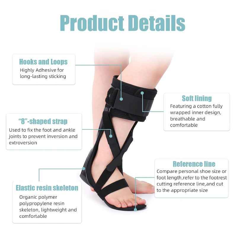 AFO Foot Drop Brace with ic Closure & Walking Shoe Compatible - Adjustable Ankle Foot Orthosis Stabilizer Support Suitable for Stroke, MS, ALS, Hemiplegia, Neuropathy - izable Size (Left/Right)