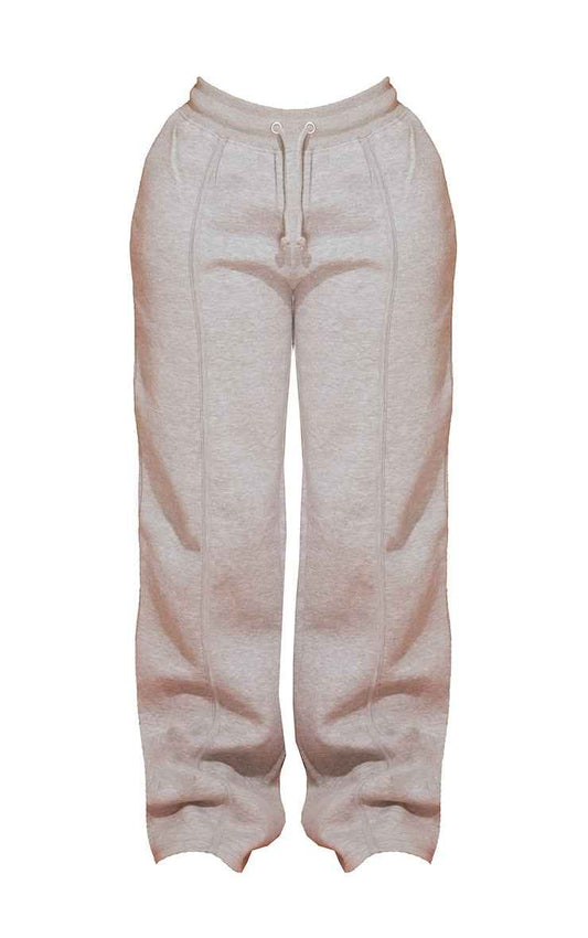 Shape Grey Marl Binded High Waist Wide Leg Joggers
