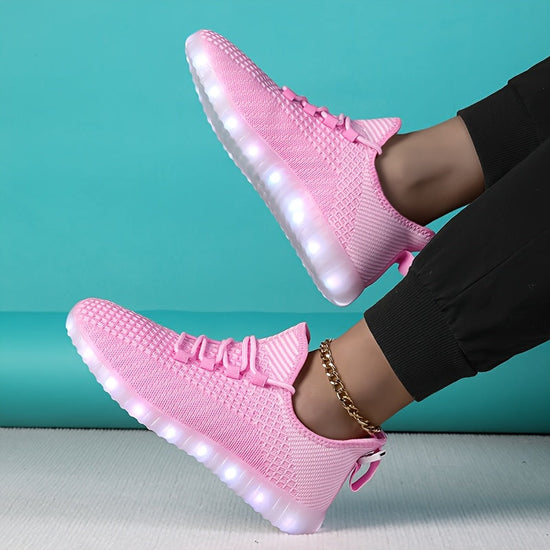 LED Light-Up Casual Sneakers - USB Rechargeable, Colorful Glowing Shoes for Men and Women, Breathable, Lightweight, Durable, All-Season Running Shoes, Casual Footwear | Vibrant Casual Shoes | Lightweight Footwear SS69