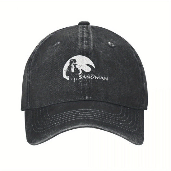 2025 NEW The Sandman Morpheus Baseball Cap - Black Polyester, Distressed Look, Adjustable Strap, Ideal for Golf & Beach Outings, Beach Bag Hat|Vintage Baseball Cap|Distressed Look Hat SS69 20.69 Black