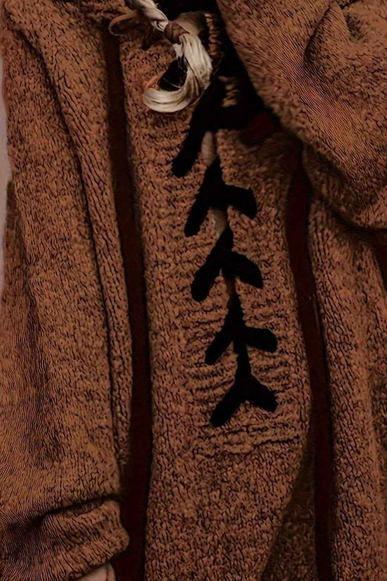 Plus Size, Plus-Size Women's Elegant Hooded Sweater - Long Sleeve Pullover with Adjustable Drawstring Hood, Soft Stretchy Fabric, Machine Washable, Solid Color Casual Winter Fall Tops, Sweater Hoodie, Autumn Apparel, Minimali