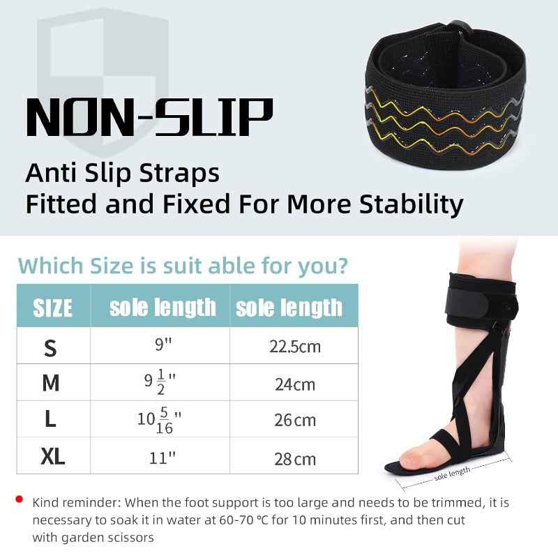 AFO Foot Drop Brace with ic Closure & Walking Shoe Compatible - Adjustable Ankle Foot Orthosis Stabilizer Support Suitable for Stroke, MS, ALS, Hemiplegia, Neuropathy - izable Size (Left/Right)