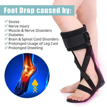 AFO Foot Drop Brace with ic Closure & Walking Shoe Compatible - Adjustable Ankle Foot Orthosis Stabilizer Support Suitable for Stroke, MS, ALS, Hemiplegia, Neuropathy - izable Size (Left/Right)
