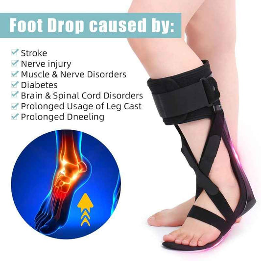 AFO Foot Drop Brace with ic Closure & Walking Shoe Compatible - Adjustable Ankle Foot Orthosis Stabilizer Support Suitable for Stroke, MS, ALS, Hemiplegia, Neuropathy - izable Size (Left/Right)