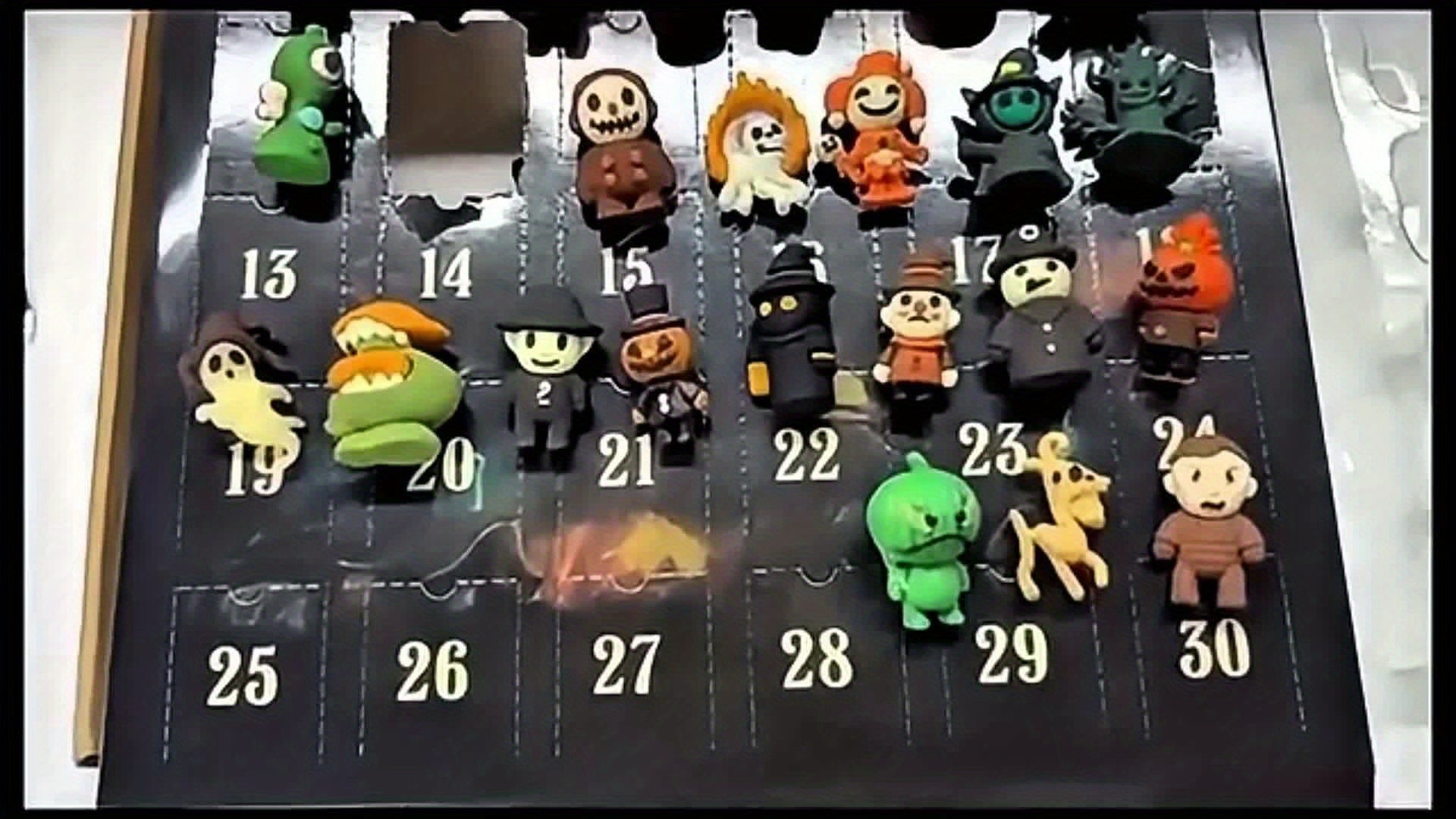 31 Nights of Fright Halloween Countdown Box with Figurines - Spooky Resin Advent Calendar, 2025 Gift Box with Hanging Charms & Mini Decorations, No Electricity Needed, Perfect for Halloween Party Favors, Halloween Decorations SS69