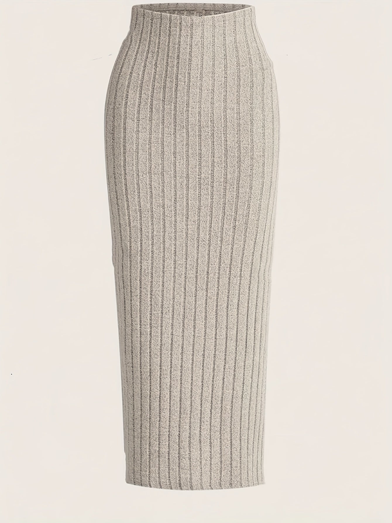 Plus Size Bodycon Pencil Skirt - Stretchy Polyester, 9 Colors