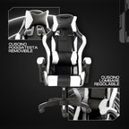 Baroni Home Gaming Chair, Ergonomic Office Chair with Adjustable Backrest, Headrest And Lumbar Support SS69
