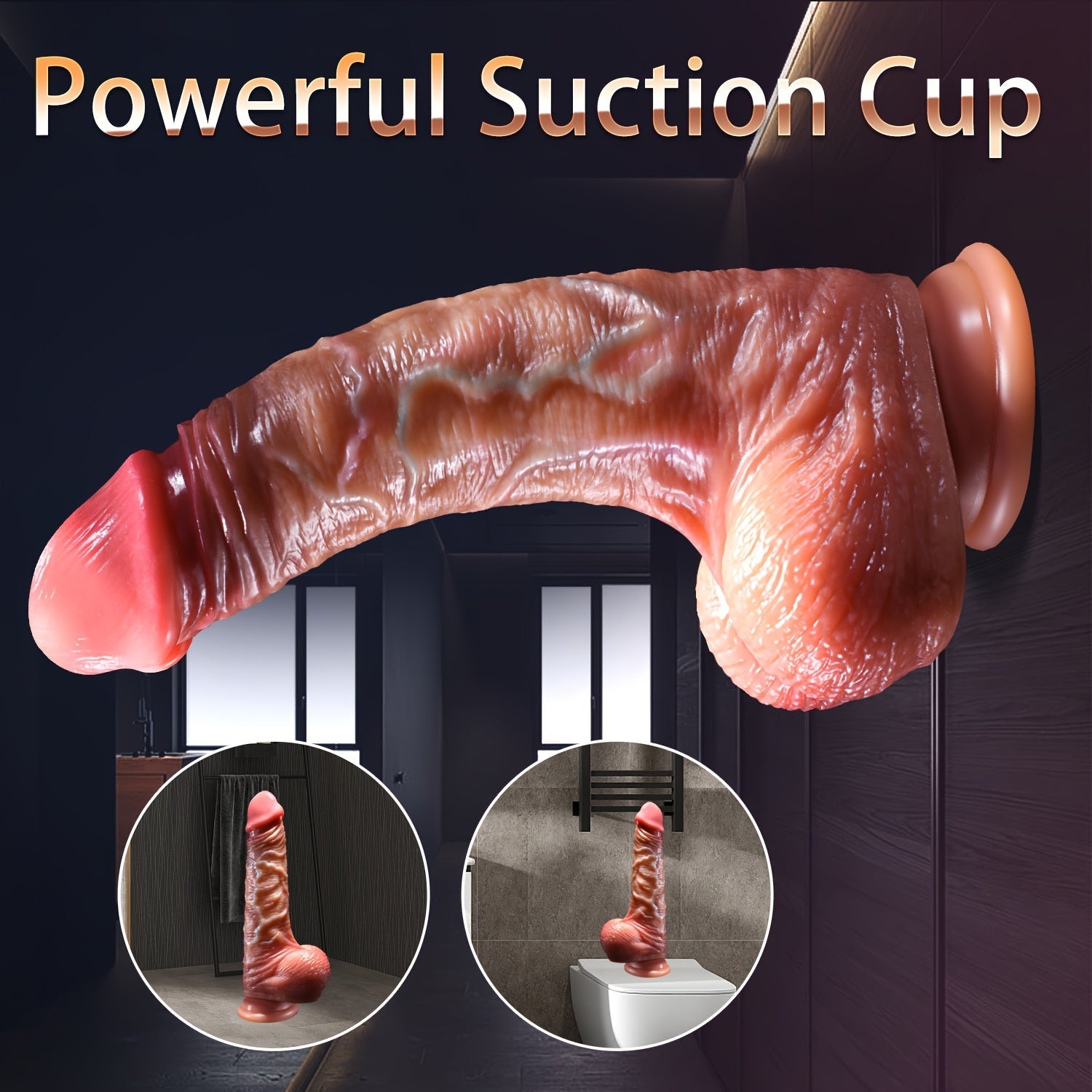 1pc Realistic Silicone Dildo 8.5inch, Foreskin Dildo with Suction Cup, Non-Electric Female Masturbator, Big Dick Anal Sex Toy for Women, Adult Erotic Play Accessory SS69