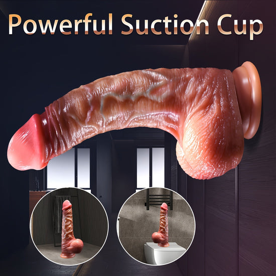 1pc Realistic Silicone Dildo 8.5inch, Foreskin Dildo with Suction Cup, Non-Electric Female Masturbator, Big Dick Anal Sex Toy for Women, Adult Erotic Play Accessory SS69