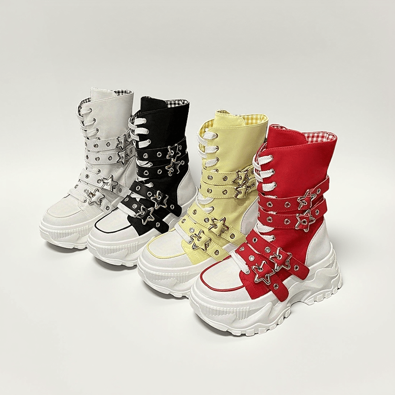 [Thick soled high top] Thick soled high top casual shoes | Ladies' fashion design | Various styles