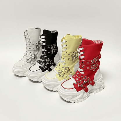 [Thick soled high top] Thick soled high top casual shoes | Ladies' fashion design | Various styles