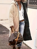 Women's Plus Size Hooded Quilted Teddy Parka Winter Coat