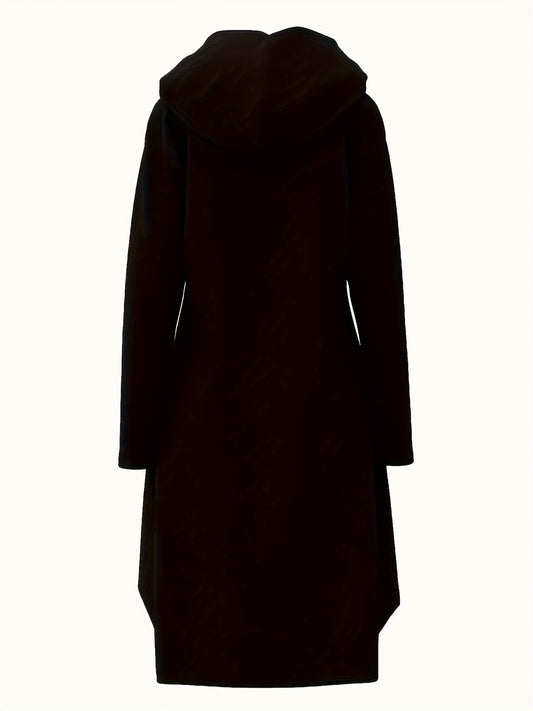 Women's Fashion Hooded Tunic Dress, 100% Polyester Knit Fabric, Geometric Pattern, Applique Detail, for Spring/Summer/Fall - SS69