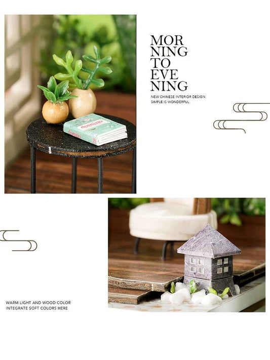 A Miniature Dollhouse Kit Featuring Furniture, a Wooden House Model Complete with a Dust Cover And a Music Box, Designed at a 1:24 Scale, Perfect As an Elegant Gift for Adult Friends Or Lovers on Their Birthday (Glue Not Incl