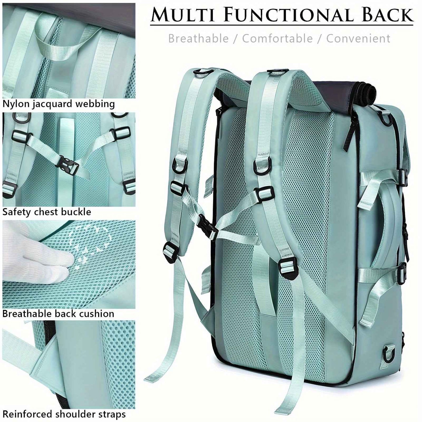 One Large Capacity Laptop Backpack, Designed for Both Men And Women, Featuring a Multifunctional Travel Design with a Compartment for Shoes, Ideal for Business Trips, Travel, College, Holiday Travel, Party Gifts, School Use