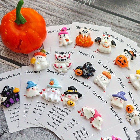 40pcs Halloween Cards with Pocket Hug - Cute Ghosts, Bats, Pumpkins - Spooky Cute Party Decorations, Birthday & Wedding Greeting Cards - Includes Hug Pocket for Easy Storage - Perfect for Halloween Party Favors, Gifts for Fam SS69