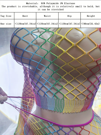 1pc Women's Sexy Plus Size Cover Up - Long Sleeve One-Shoulder Bodycon Beach Dress, Stretchy Fishnet Fabric for Poolside, Vacation, Club Outfits - Sexy Clubwear Without Bikini Needed, Poolside Coverup, Offshoulder Design, Hig SS69