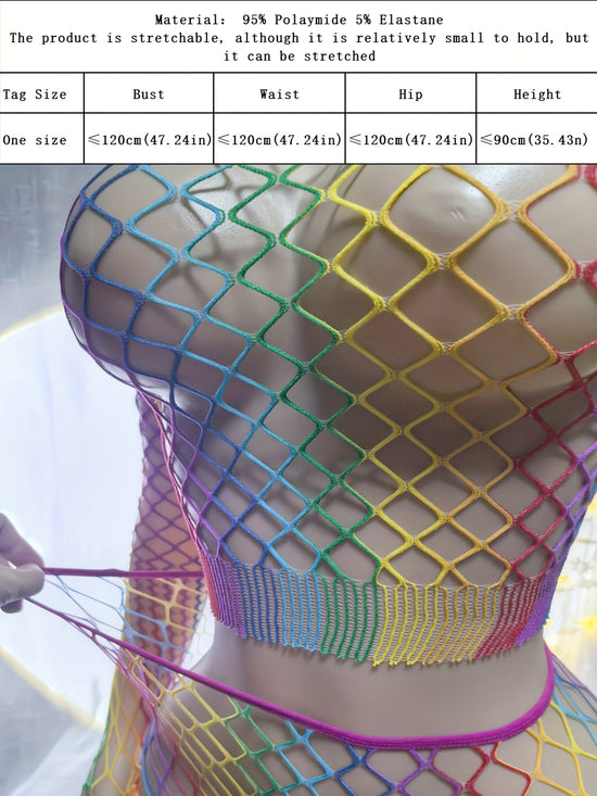 1pc Women's Sexy Plus Size Cover Up - Long Sleeve One-Shoulder Bodycon Beach Dress, Stretchy Fishnet Fabric for Poolside, Vacation, Club Outfits - Sexy Clubwear Without Bikini Needed, Poolside Coverup, Offshoulder Design, Hig SS69