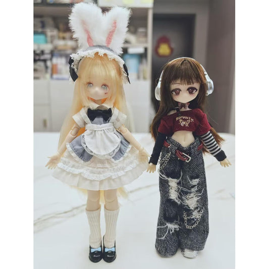 1/12 BJD Dolls Blind Box | Kawaii MJD BJD Dolls High School Campus Series 1/12 Ball Jointed Doll Collectable Action Figure for Girls Birthday Party Gift Toys, Mixed Color Rubber Material