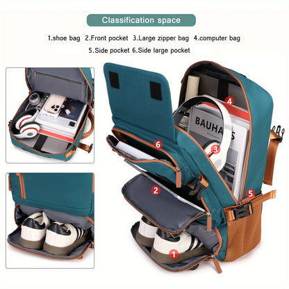 Large Capacity Laptop Backpack Compatible for 16-Inch Notebooks - Lightweight Soft Travel Hiking Bookbag with Adjustable Straps, Padded Back & Practical Pockets - Unisex Computer Backpack for, s, College ()