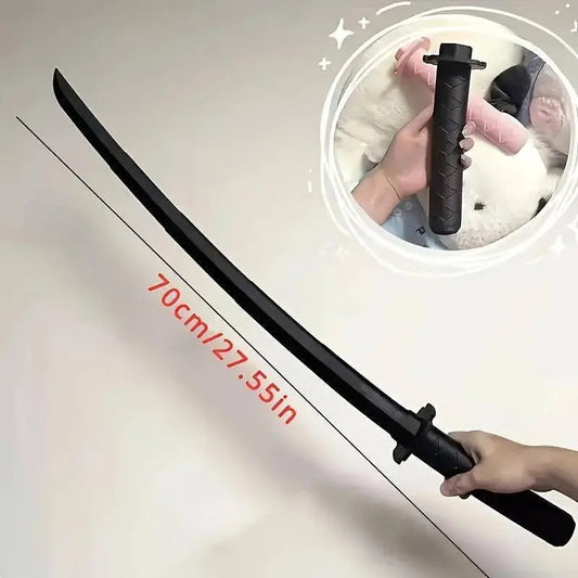 70cm/27.55in Elegant Black Samurai Sword - Perfect for Cosplay, Parties, and Stage Performances - Plastic Material, Suitable for Ages 14 and Up, No Power Required - SS69