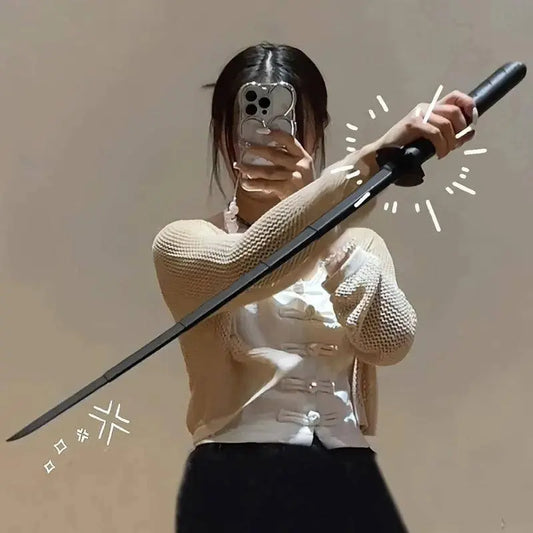 70cm/27.55in Elegant Black Samurai Sword - Perfect for Cosplay, Parties, and Stage Performances - Plastic Material, Suitable for Ages 14 and Up, No Power Required - SS69