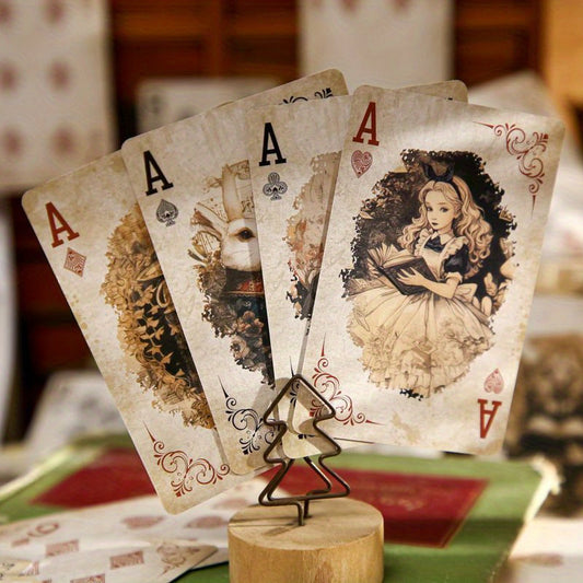 Alice in Wonderland Vintage Playing Cards - Premium Card Stock with Queen of Hearts, Cheshire Cat & Mad Hatter Art - Collectible Gift for Themed Parties, Tabletop Games & Collectible Editions, Themed Party Accessories, Whimsi SS69