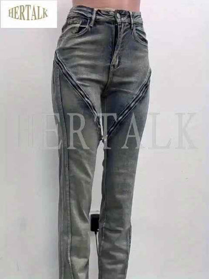 High-Waisted Wide-Leg Bell-Bottom Jeans - -Washed Vintage Blue Pants with Zipper Closure, Beltless Design & Relaxed Fit (No Belt Included) | Hand Washable Casual to Semi-Formal Wear, Spring/Fall Outfits ( West Style