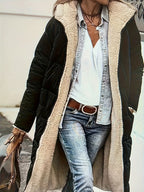 Women's Plus Size Hooded Quilted Teddy Parka Winter Coat