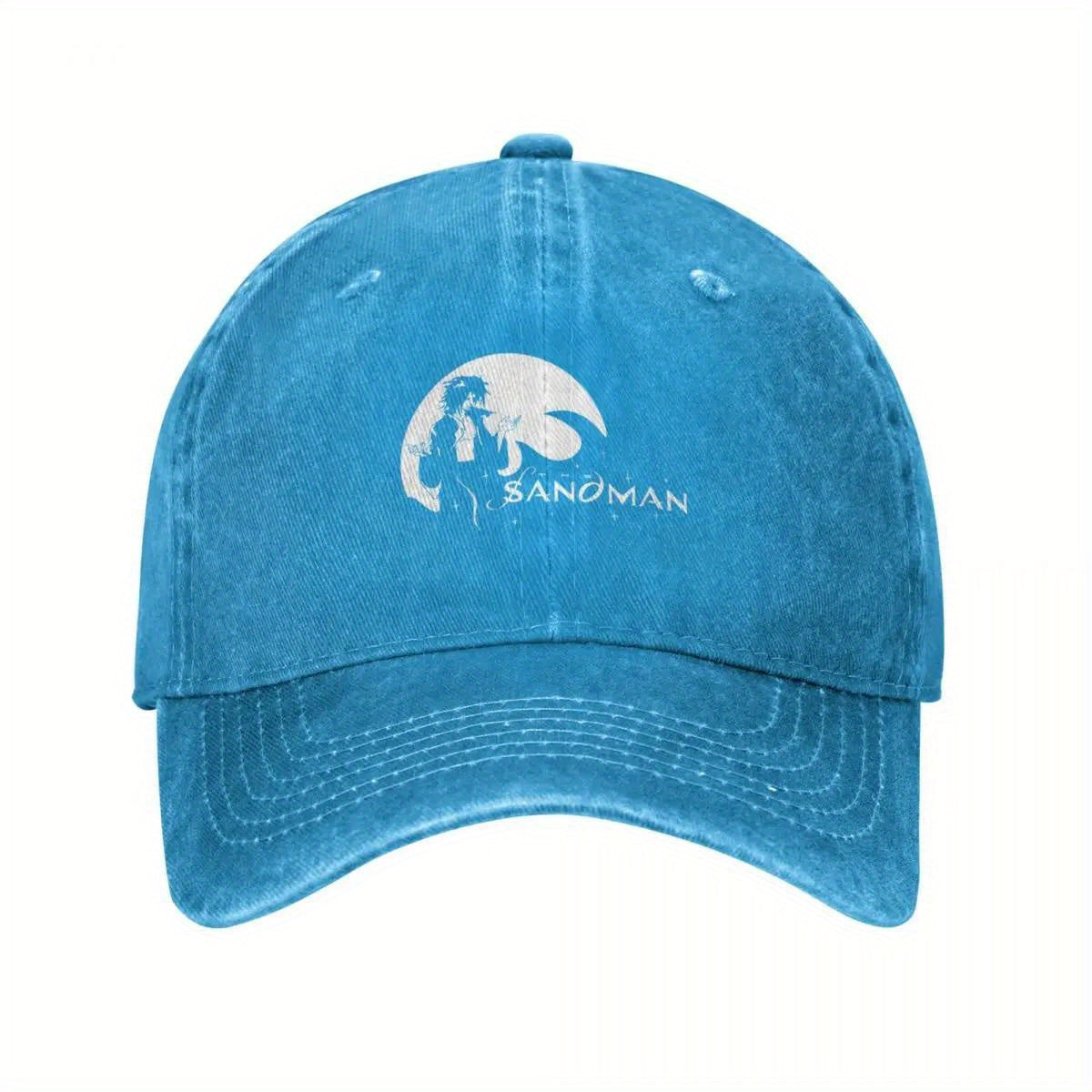 2025 NEW The Sandman Morpheus Baseball Cap - Black Polyester, Distressed Look, Adjustable Strap, Ideal for Golf & Beach Outings, Beach Bag Hat|Vintage Baseball Cap|Distressed Look Hat SS69 21.69 Blue