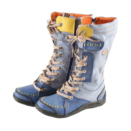 TMA EYES Women'S Winter Snow Boots, Vintage Casual Fashion with Hand-Stitched Detail, Lace-Up & Side Zipper, Warm Fleece-Lined, Thickened Outdoor Boots, Plain Toe, Split Cow Leather & Microfiber Upper, Pig Split Leather Inner