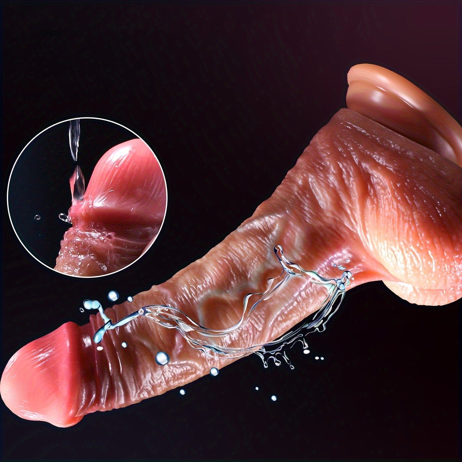1pc Realistic Silicone Dildo 8.5inch, Foreskin Dildo with Suction Cup, Non-Electric Female Masturbator, Big Dick Anal Sex Toy for Women, Adult Erotic Play Accessory SS69
