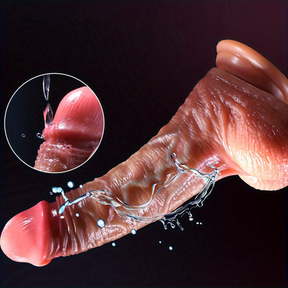 1pc Realistic Silicone Dildo 8.5inch, Foreskin Dildo with Suction Cup, Non-Electric Female Masturbator, Big Dick Anal Sex Toy for Women, Adult Erotic Play Accessory SS69