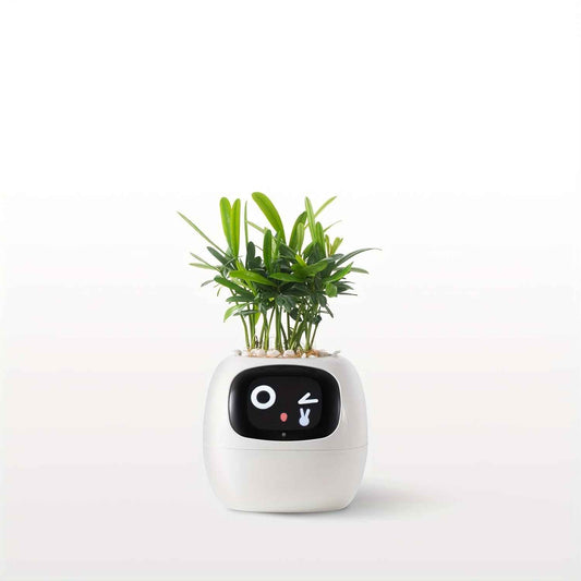 Cubidupi Smart Mini Planter Robot - Self-Watering Electronic Pet Plant Pot with Alerts, /Outdoor Plant Care, Cute Desktop Greenery Companion for Home, Office, Room - Low-Maintenance Gift (Compatible with Smart