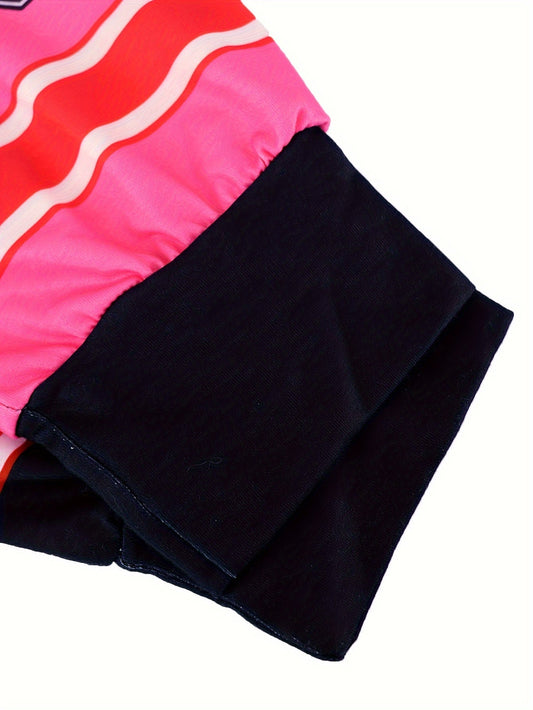 Fashion Patchwork Color Contrast Letter Print Loose Casual V-neck Hoodie SS69