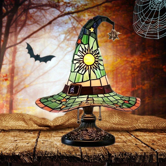 1pc of Gothic Witch Hat Lamp-Purple, Yellow or Pink, USB Powered Desktop Lighting with Switch, No Battery Required-Suitable for Halloween Decoration, Magic Party, Bedroom, Haunted House-Witch Hat Night Light SS69