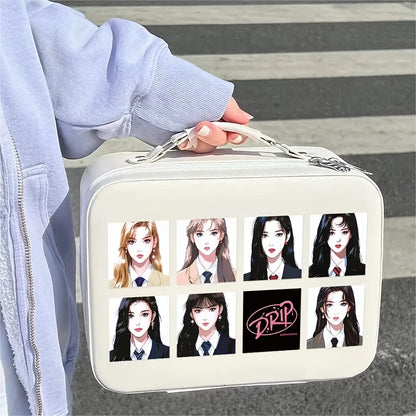 1 Roll of 500 Rectangle Glossy Paper Stickers, BABYMONSTER Hand-Painted, Single Use, with Kpop Girl Group Tablets Luggage Sealed Stickers, for Fans SS69