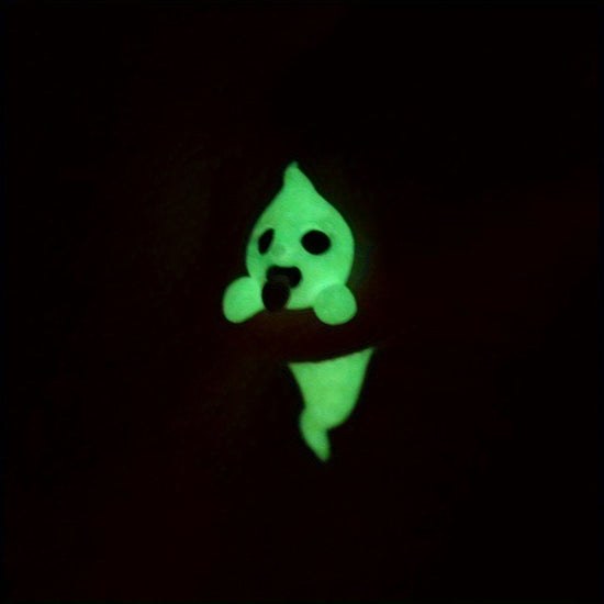 1 Pair Glow-in-the-Dark Halloween Little Ghost Earrings - Cute & Quirky Teenager'S Accessories with Playful Designs, White Alloy, Perfect for Parties & Halloween Celebrations, Halloween Accessories, For Teenager SS69