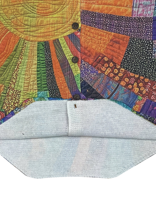 Vibrant Rainbow Print Open Cardigan - 3D Full-Sleeve Polyester Knit with Round Neck & Button Closure, Hand Wash or Dry Clean, All-Season Young Style, Casual Wear Cardigan | Youthful Style Cardigan | Microelastic Fabric, Light SS69