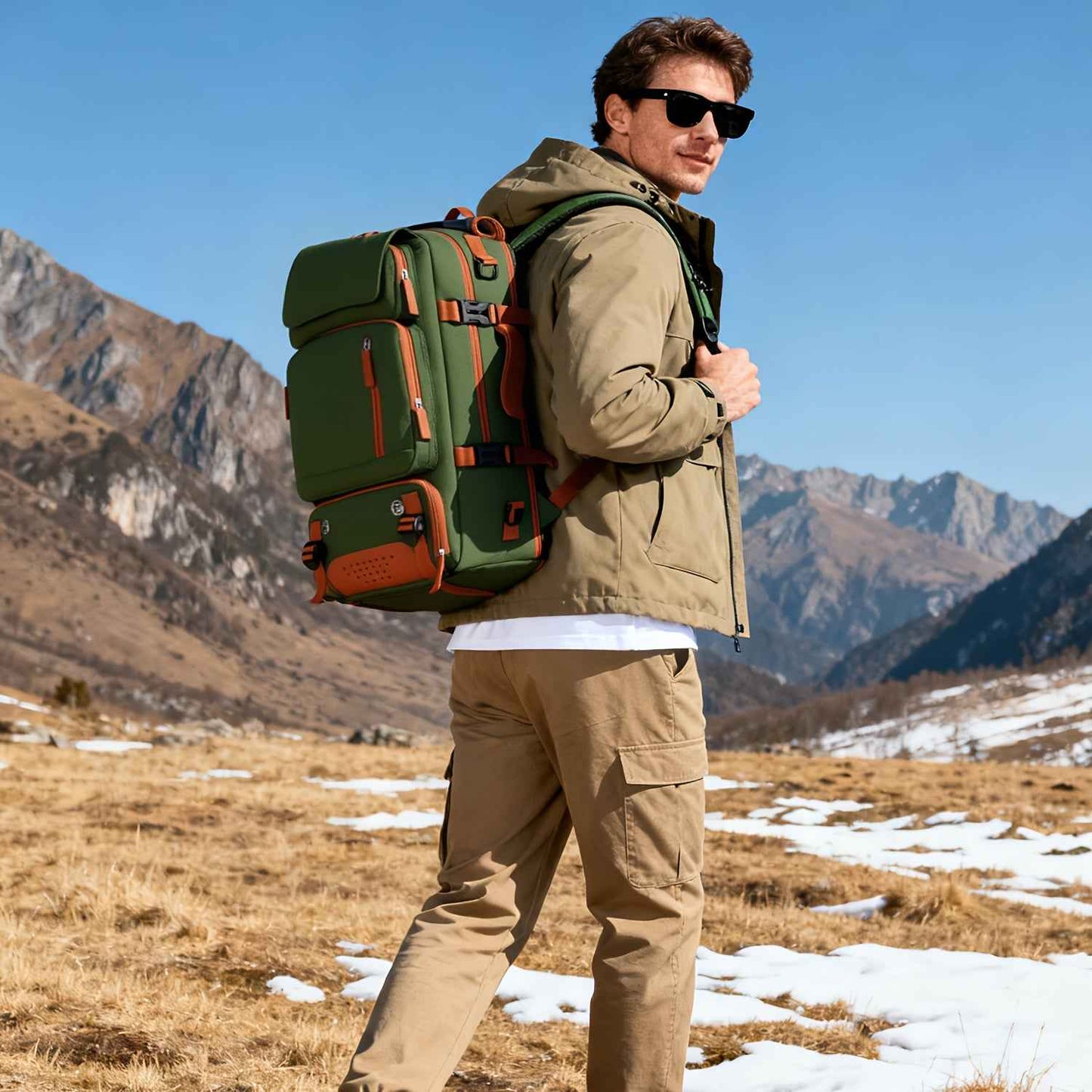 [Large Multifunctional] Large Multifunctional Backpack | Convertible, Laptop & Shoe Compartment, Zipper Closure, Adjustable Strap, Lining, Royal