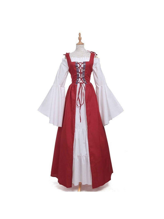 Women's Halloween Costume: Retro Court Two-Piece Gown, Medieval Drama/ Stage Performance Outfit, Halloween Costumes For Women, Costume Halloween, Costumes For Women, Halloween Costume Women, Halloween Costumes Women, Drama Re