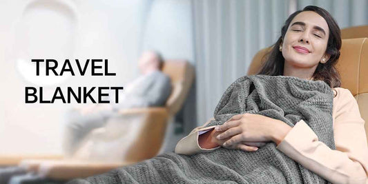 2-in-1 Ultra-Soft Flannel Travel Blanket with Pillow Travel Blanket Airplane Compact with Bag, Portable And Packable 2in 1 Jacquard Travel Pillow And Blanket Set, for Office, Sofa, Airplane & Car with Luggage Cover & Backpack