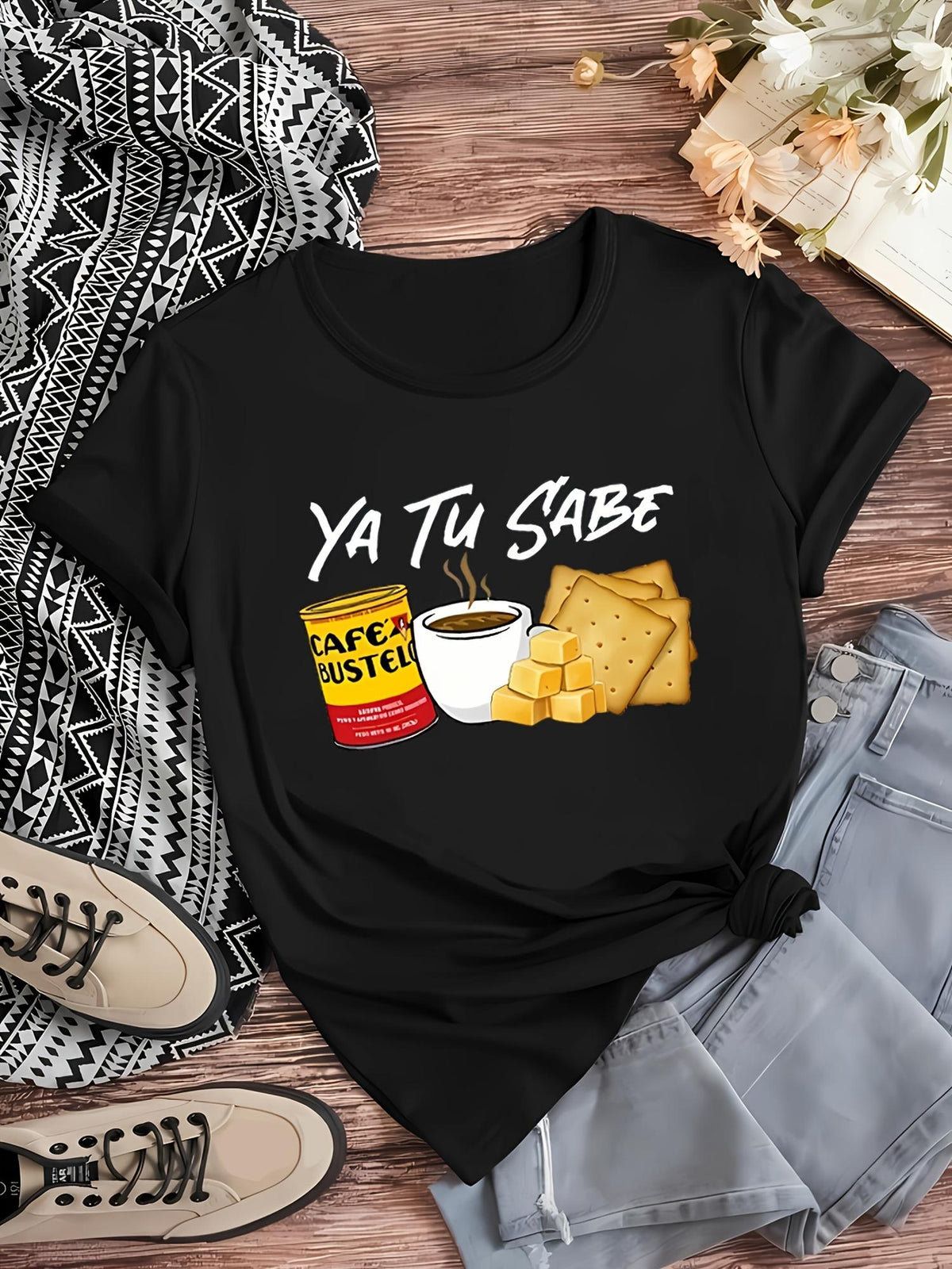 Soft Women'S T-Shirt with Stylish Letter Print - Comfortable Crew Neck, Short Sleeve Casual Tee for Sports & Casual Attire SS69